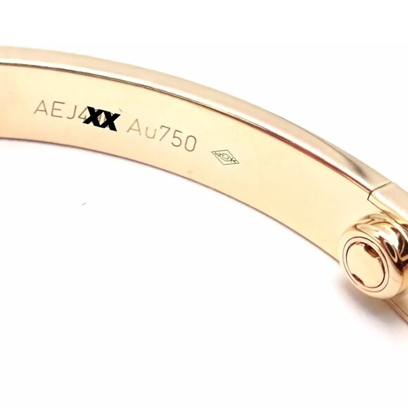 Authentic! Cartier 18k Yellow Gold Love Bangle Bracelet Size 19 Paper - Picture 7 of 10